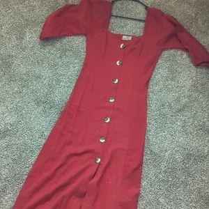 ASOS size 4 burgundy button maxi dress